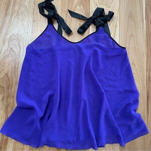 Victoria’s Secret Electric Blue Sheer Slip with Ribbon Straps